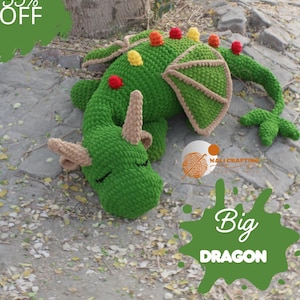Crochet Sleeping Dragon Pattern-Instant download PDF File.