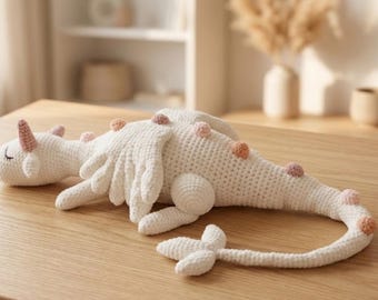 Crochet Sleeping Dragon Pattern: 5ft Amigurumi (PDF Download)