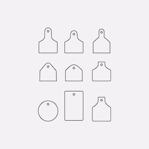 Cow tag outlined svg, png, cow tag png, ear tag cow svg, ear tag template