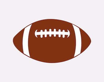 May include: A brown and white American football.