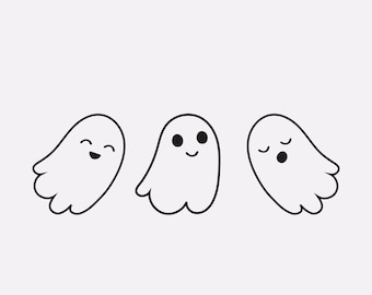 Cute Ghost SVG,  Cute Halloween SVG, Halloween Seamless Pattern SVG,  Retro Halloween svg, Spooky svg, Cricut file, Cameo Silhouette