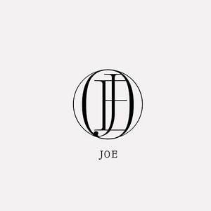 May include: Black and white logo design with the letters "J" and "E" inside a circle. The text "JOE" is below the circle.