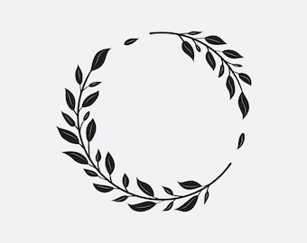 Foglia decorativa ghirlanda in formato SVG, foglia di nozze ghirlanda in formato SVG, corona floreale in formato SVG, corona di foglie in formato SVG, corona di nozze in formato SVG, bordo