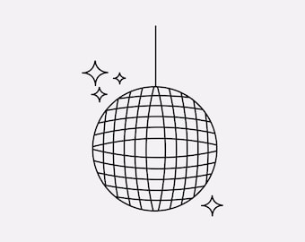 Bola de discoteca svg - Descarga digital - SVG, PNG, PDF incluidos - Archivo de corte para Cricut, Bola de espejos, clipart de bola de discoteca