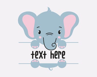 elephant Svg, elephant Split Monogram Svg, baby elephant Png, frog Svg, customize with name