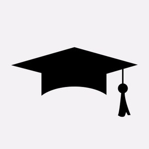 May include: Black graduation cap with a tassel. The cap is a symbol of academic achievement.