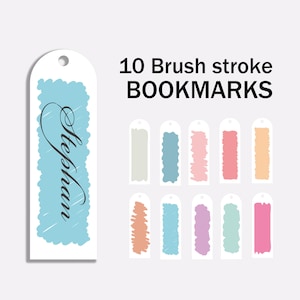 10 paint brush stroke svg, Bookmark svg, acrylic bookmark svg, bookmark template, Paint Brush svg, Keychain  svg