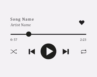 Spotify Svg, Music Player png, Audio Control Buttons Svg, Acrilic Song art Clipart, Song Album Design Plaque Svg Digital Download