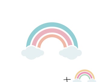Rainbow SVG, Rainbow  png , cloud clipart, Rainbow  cut file, cloud outline, cloud PNG
