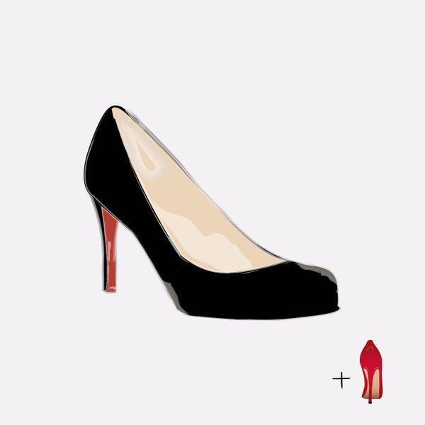 Red black high heel shoes svg png pdf/high heel shoes svg/heels svg/red heels svg/shoes/diva shoes svg/popuar high heel shoes with black svg