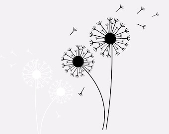 Dandelion SVG, Dandelion SVG Bundle, Instant Download, Digital Download, Floral Clipart, Flower Silhouette SVG