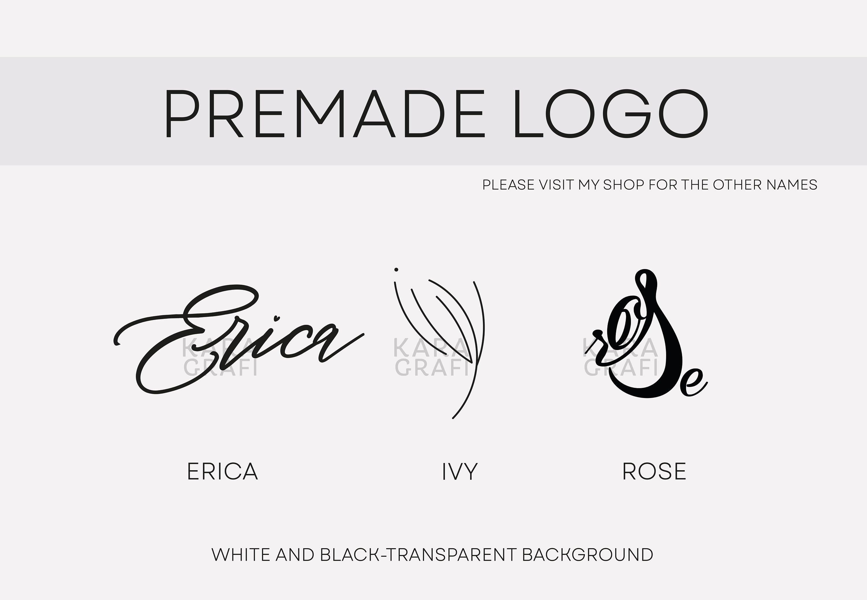 PREMADE Name Logo Design for Erica Ivy Rose Tattoo Logo Etsy UK