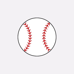 May include: A white baseball with red stitching.