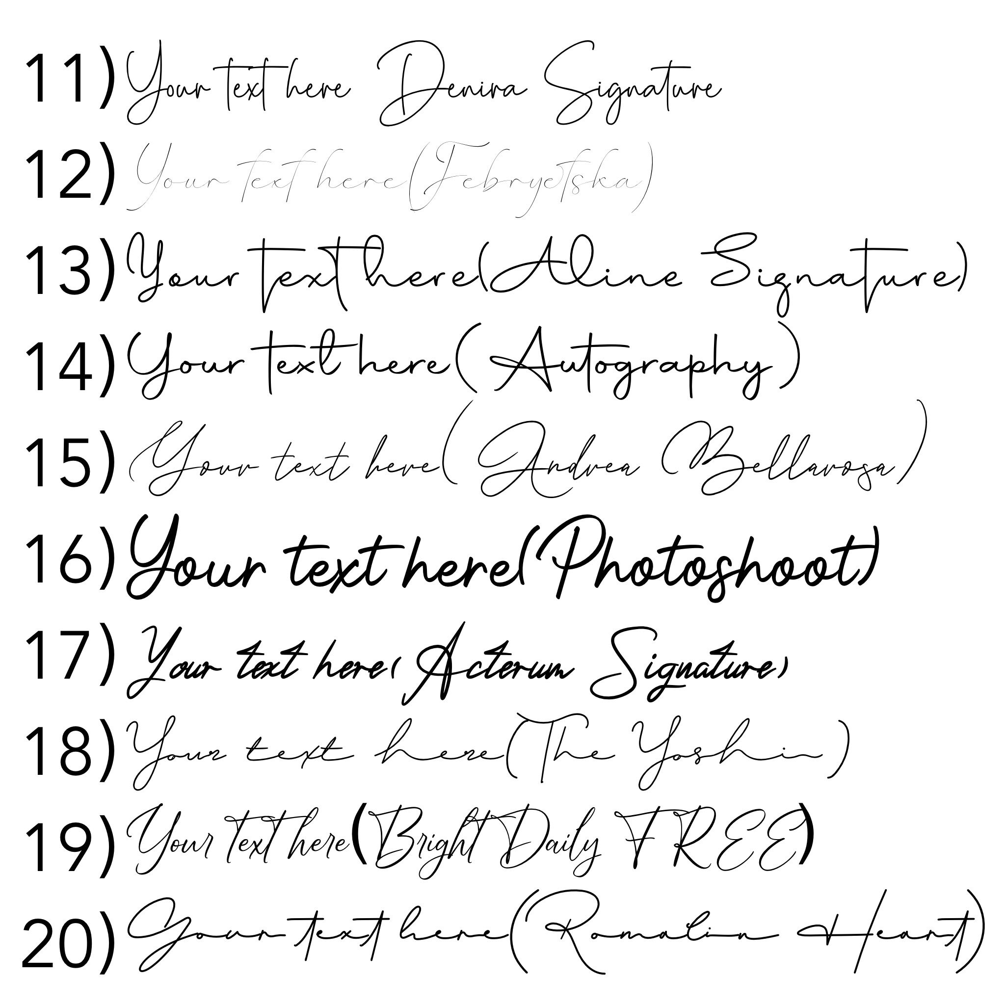 Custom Temporary Tattoo / Personalized Signature Font Tattoo Sticker/temporary Tattoo