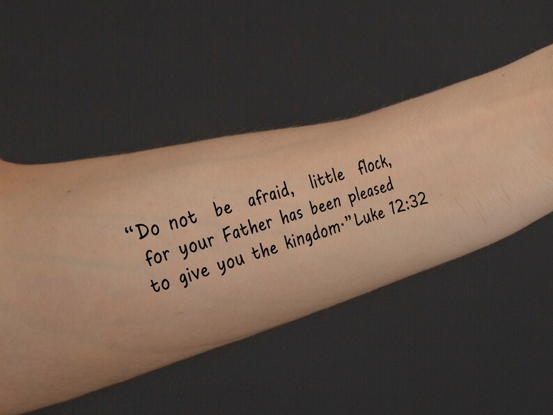 Bible Verse Temporary Tattoo/christian Tattoos/tattoo for Church/font