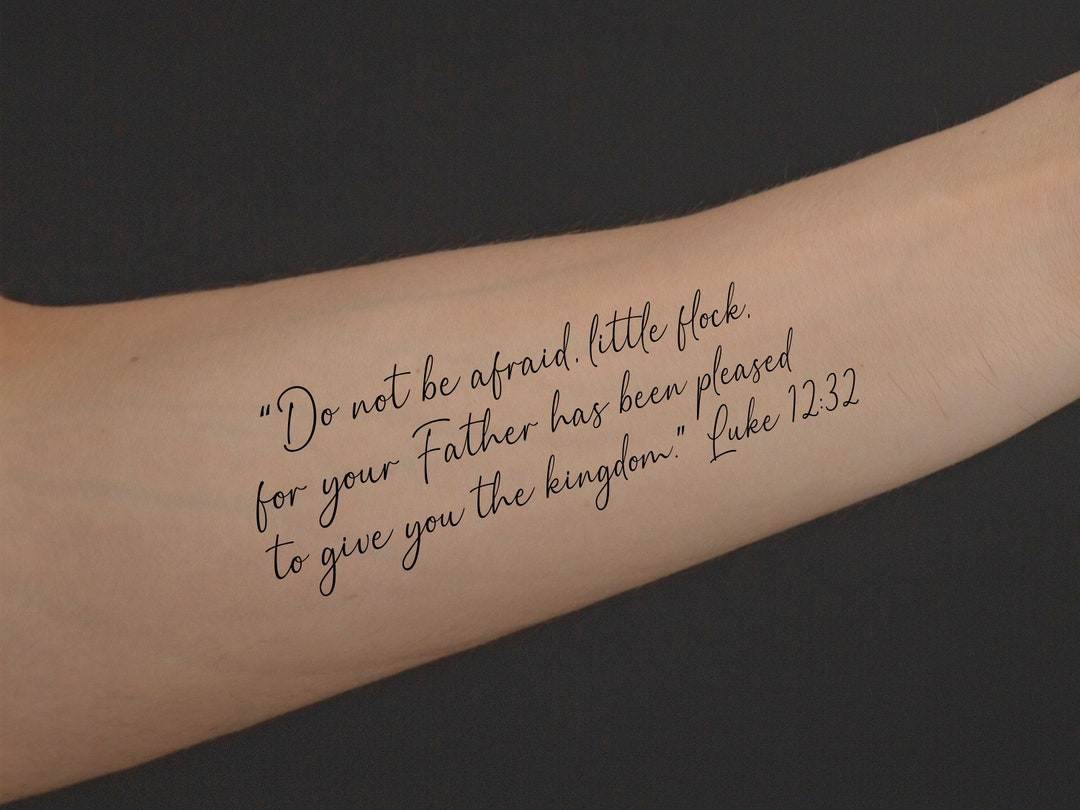 Bible Verse Temporary Tattoo/christian Tattoos/tattoo for Church/font Tattoo/custom Names Text