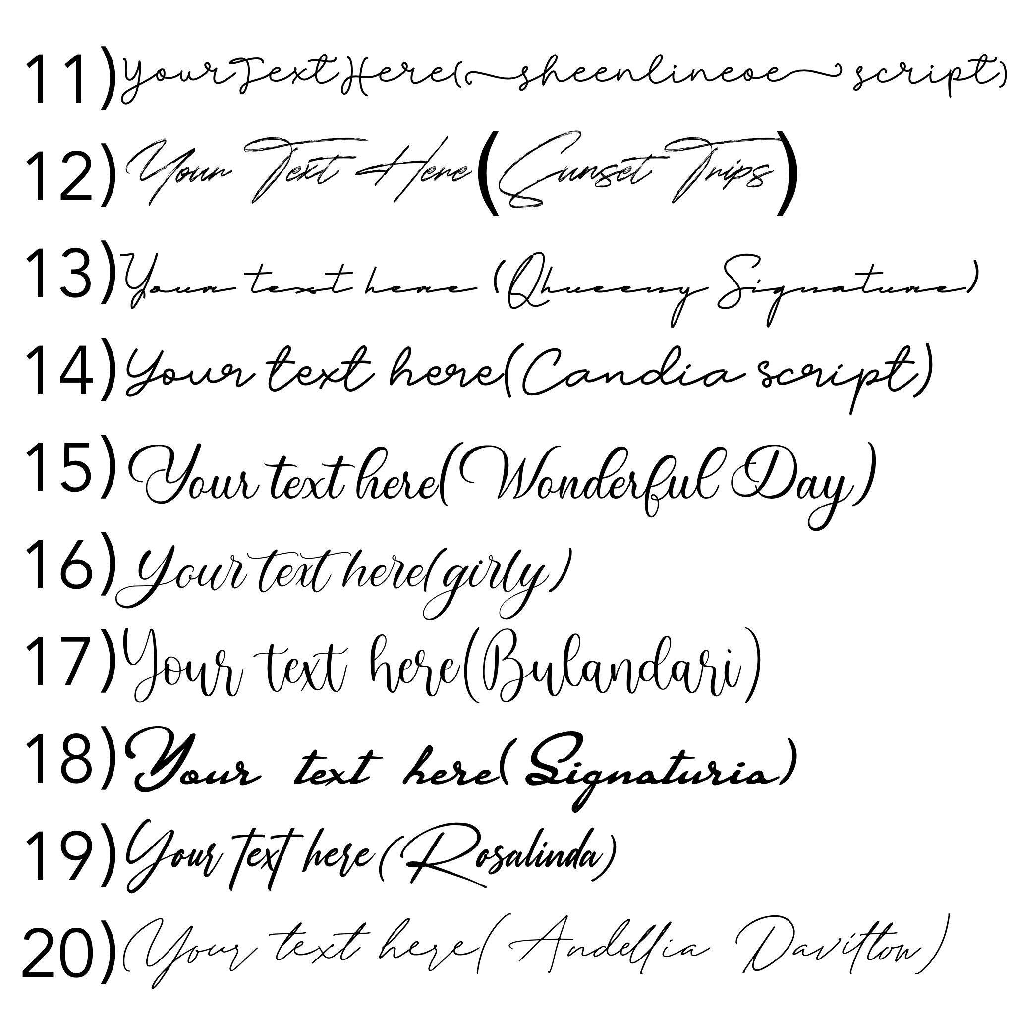 Custom Temporary Tattoo / Personalized Signature Font Tattoo Sticker