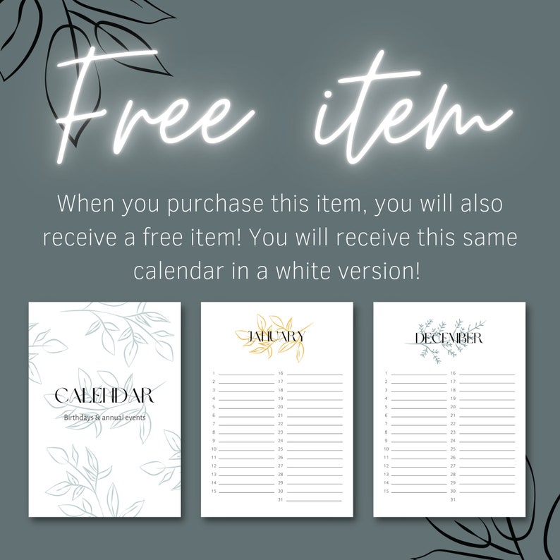 Printable Birthday Calendar Canva Template Birthdays and Annual Events ...