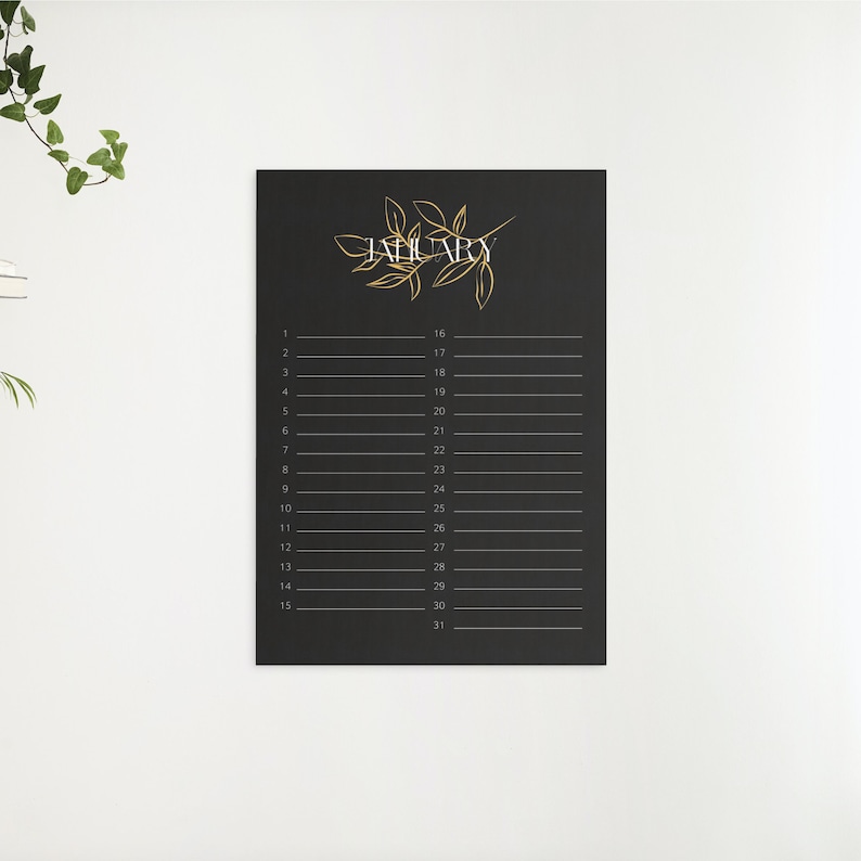 Printable Birthday Calendar Canva Template Birthdays and Annual Events ...