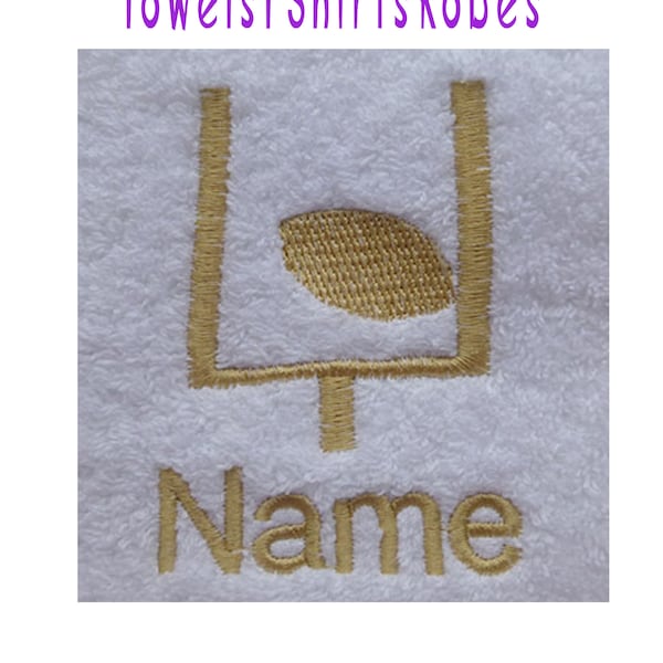 Personalised RUGBY Towel, available in Hand, Bath or Sheet size and variety of colours