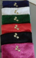 Personalised BOWLS TOWEL with Clip. Embroidered with Logo and Name.  Bowling Gift, 100% Cotton (30x50cm) in various colours.