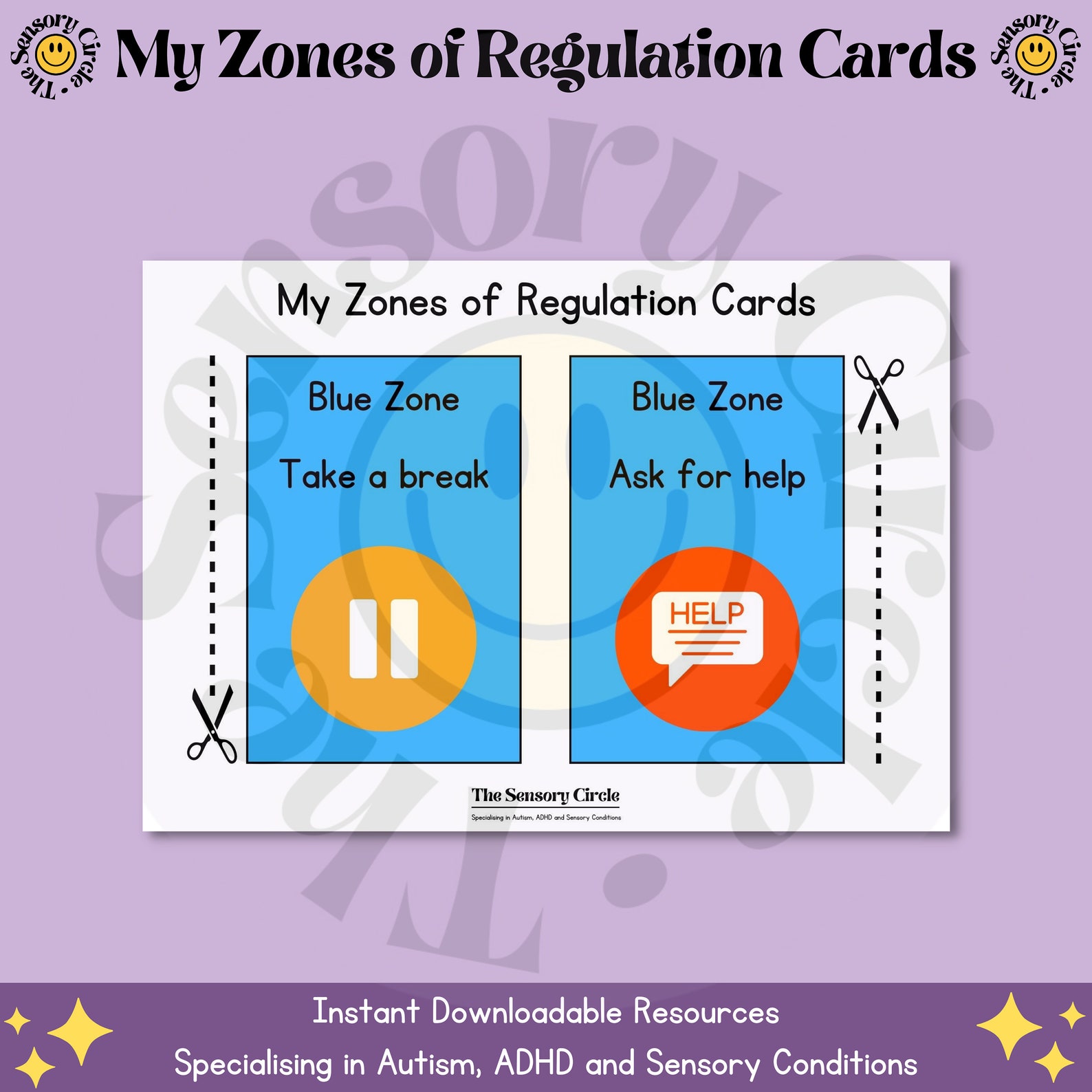 My Zones of Regulation Cards Educational SEN Resource Autism, ADHD and