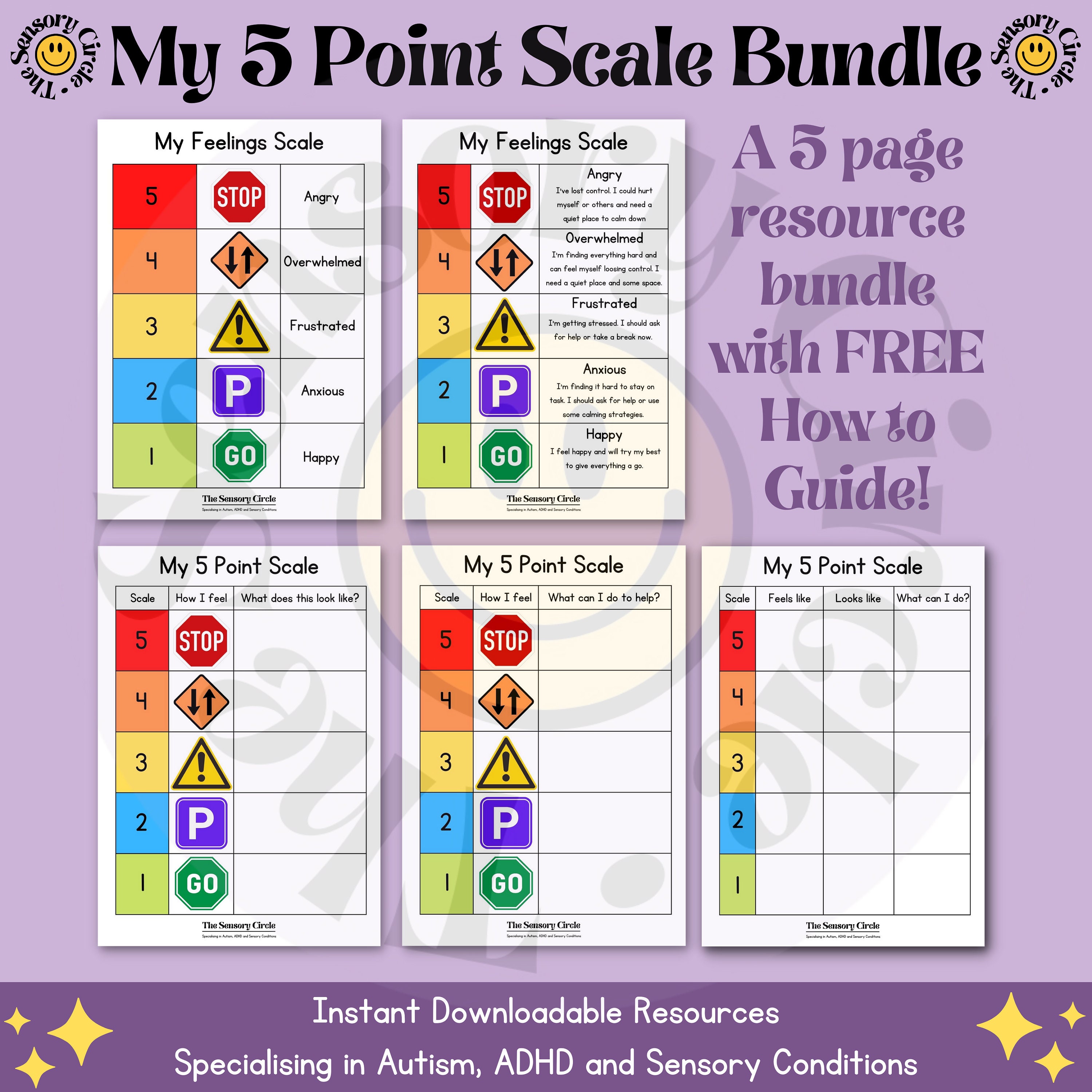 Communication Signs Sen My 5 Point Scale Traffic Signs Bundle Educational SEN Resource Autism ...