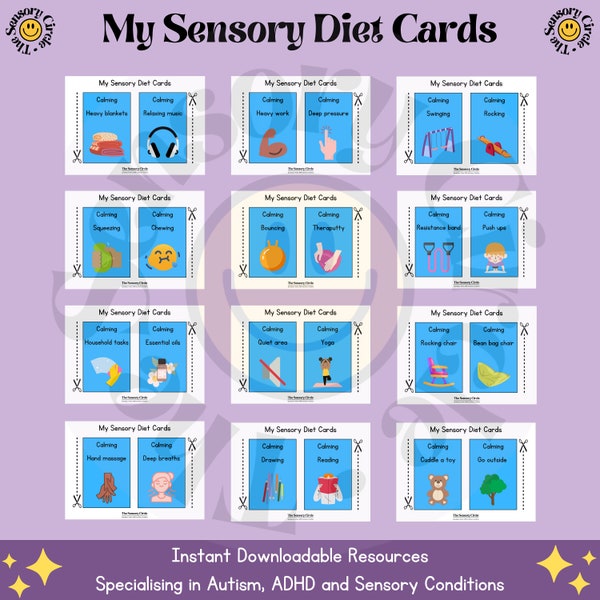 My Sensory Diet Cards | Educational SEN Resource  | Autism, ADHD and Sensory Conditions | Instant Download