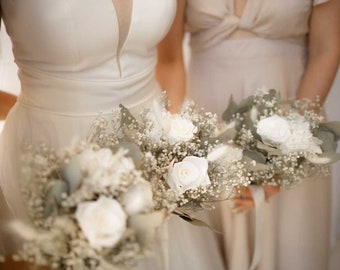 Baby breath bouquet/ wedding/ dried and preserved flower/ buttonhole/ matching corsage/ preserved roses/ elopement/ photoshoot/ keepsake