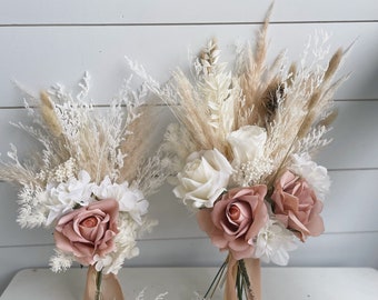 dusty bouquet/ dusty rose/weddingflowers/dried flowers/ buttonholes/ arbour/corsage