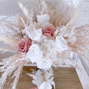 Dreamy wedding bouquet/ dried and preserved/ roses/ fluffy/ hand tied/ dusty