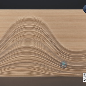 Träväggkonst, Big Wave STL-modell, CNC-fräsarsnideri ArtCAM-fil, väggskulptur, träsnideri, 3D-modell
