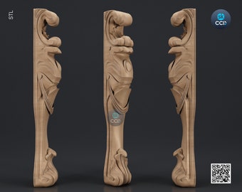 Furniture Leg 3D Model For Cnc Router, Wood Carving Digital File, Column Design, Model No. SKWL1019