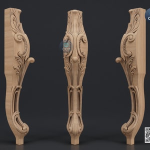 Furniture Leg 3D Model For Cnc Router, Wood Carving Digital File, Column Design, Model No. SKWL1005