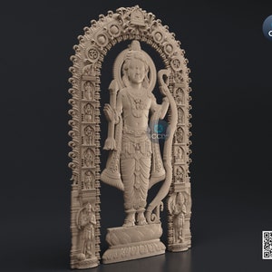 Lord Ram, Ramlala ki Murti, Ayodhya Ram Mandir 3D Model STL File Download for CNC and 3D Printing Instant Download File image 2