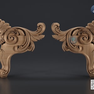 Furniture Leg 3D Model For Cnc Router, Wood Carving Digital File, Column Design, Model No. SKWL1009
