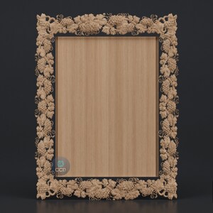 Carved Frame STL 3D Model, Carvign Frame, CNC Router Carving ArtCAM File, CNC files, Wood, Art, Wall Decor SKWF1075 image 1