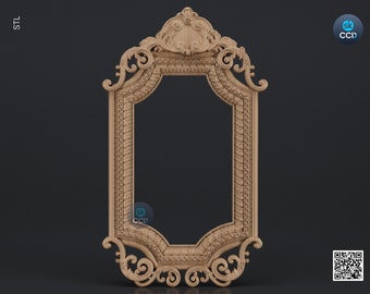 Carved Frame STL 3D Model, Carvign Frame, CNC Router Carving ArtCAM File, CNC files, Wood, Art, Wall Decor SKWF1076