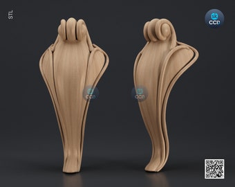 Furniture Leg 3D Model For Cnc Router, Wood Carving Digital File, Column Design, Model No. SKWL1021