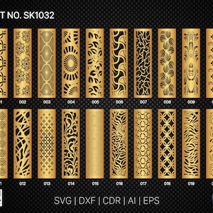 20 Dekorplatte | Set SK1032 | Raumteiler, Trennwand, Trennwand, Türpanel Laser, Cnc,Plasma, Cricut Datei CDR,Svg,AI,Dxf,eps