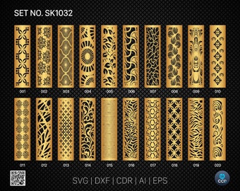 20 Decorative panel | Set SK1032 | Room Divider, Screen, Partitions, Door Panel Laser, Cnc, Plasma, Cricut File CDR, Svg, AI, Dxf, Eps