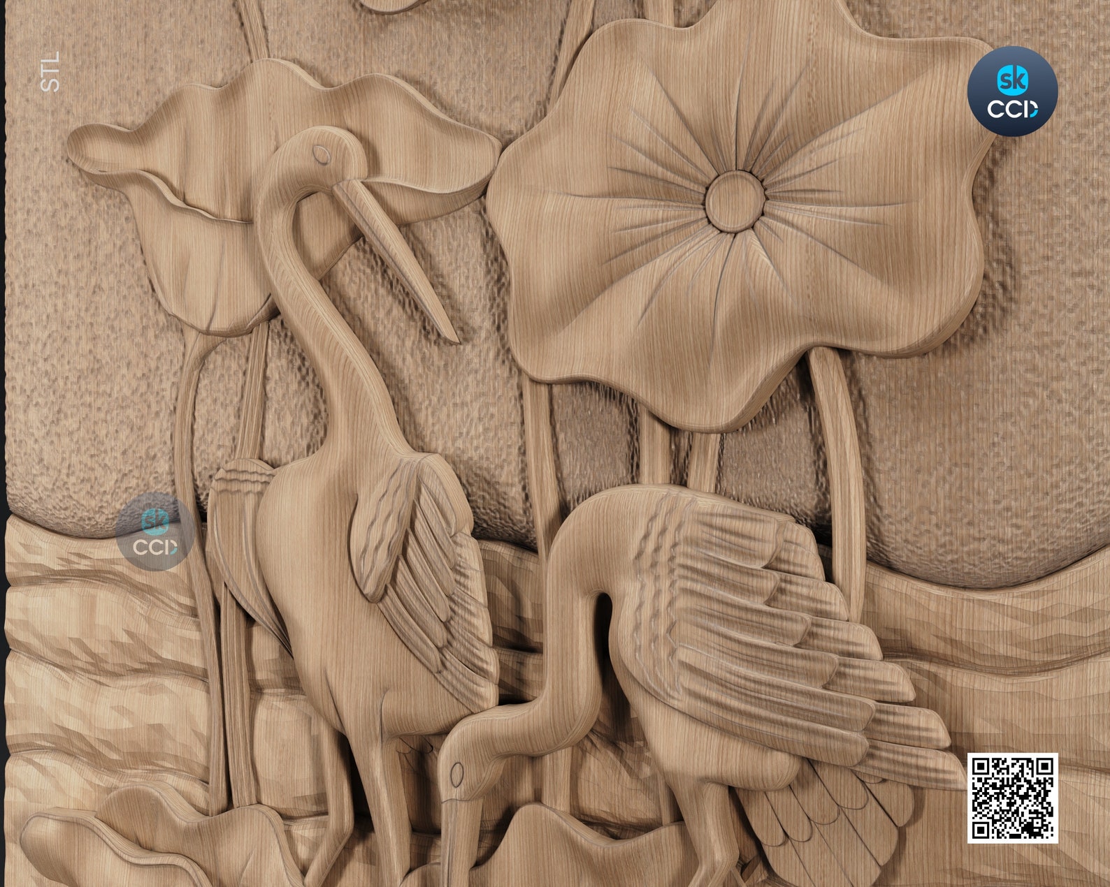 Wood Wall Art, Stork STL Model, CNC Router Carving Artcam File, Wall ...