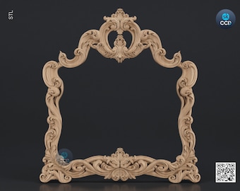 Carved Frame STL 3D Model, Carvign Frame, CNC Router Carving ArtCAM File, CNC files, Wood, Art, Wall Decor SKWF10114