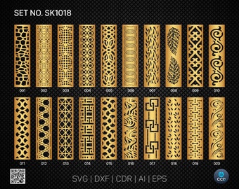 20 Decorative panel | Set SK1018 | Room Divider, Screen, Partitions, Door Panel Laser, Cnc, Plasma, Cricut File CDR, Svg, AI, Dxf, Eps