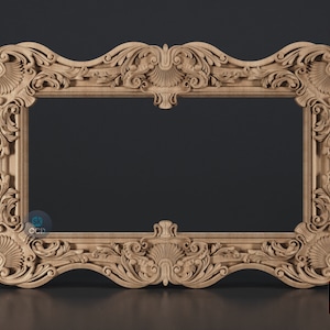 Carved Frame STL 3D Model, Carvign Frame, CNC Router Carving ArtCAM File, CNC files, Wood, Art, Wall Decor SKWF10214 image 1