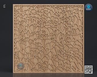 Wood Wall Art, Cell STL Model, CNC Router Carving ArtCAM File, Wall Sculpture, Wood Carving, 3D Model