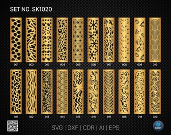 20 Decorative panel | Set SK1020 | Room Divider, Screen, Partitions, Door Panel Laser, Cnc, Plasma, Cricut File CDR, Svg, AI, Dxf, Eps