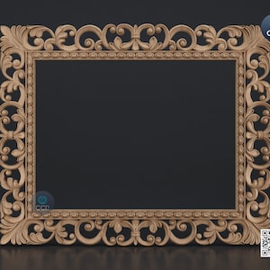 Carved Frame STL 3D Model, Carvign Frame, CNC Router Carving ArtCAM File, CNC files, Wood, Art, Wall Decor SKWF1040