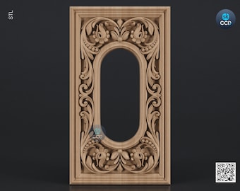 Carved Frame STL 3D Model, Carvign Frame, CNC Router Carving ArtCAM File, CNC files, Wood, Art, Wall Decor SKWF10187