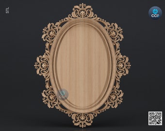 Carved Frame STL 3D Model, Carvign Frame, CNC Router Carving ArtCAM File, CNC files, Wood, Art, Wall Decor SKWF10233